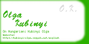 olga kubinyi business card